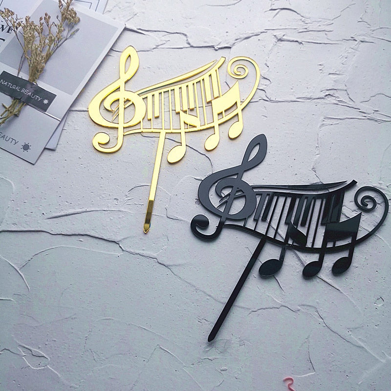 Piano Music Theme Acrylic Cake Topper