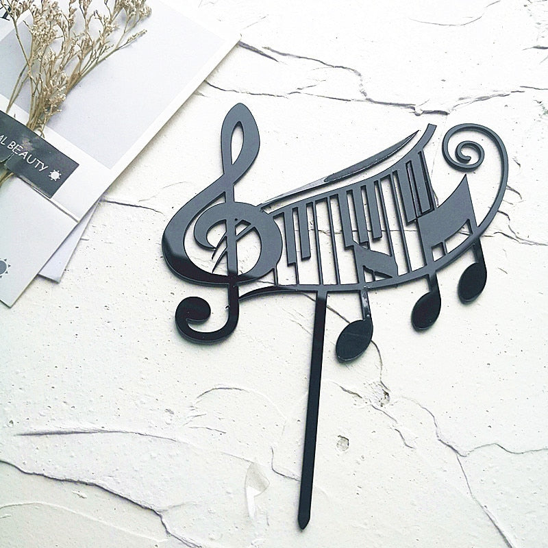 Piano Music Theme Acrylic Cake Topper - Artistic Pod