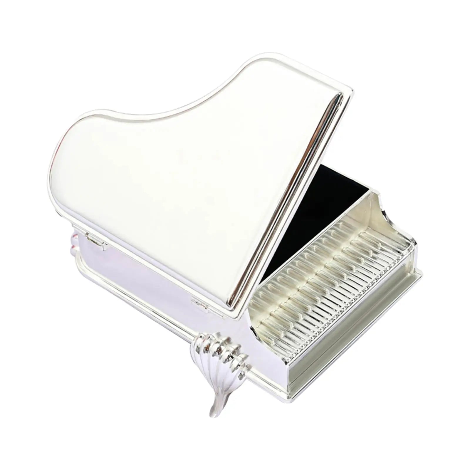 Silver Color Piano Shape Jewelry Box