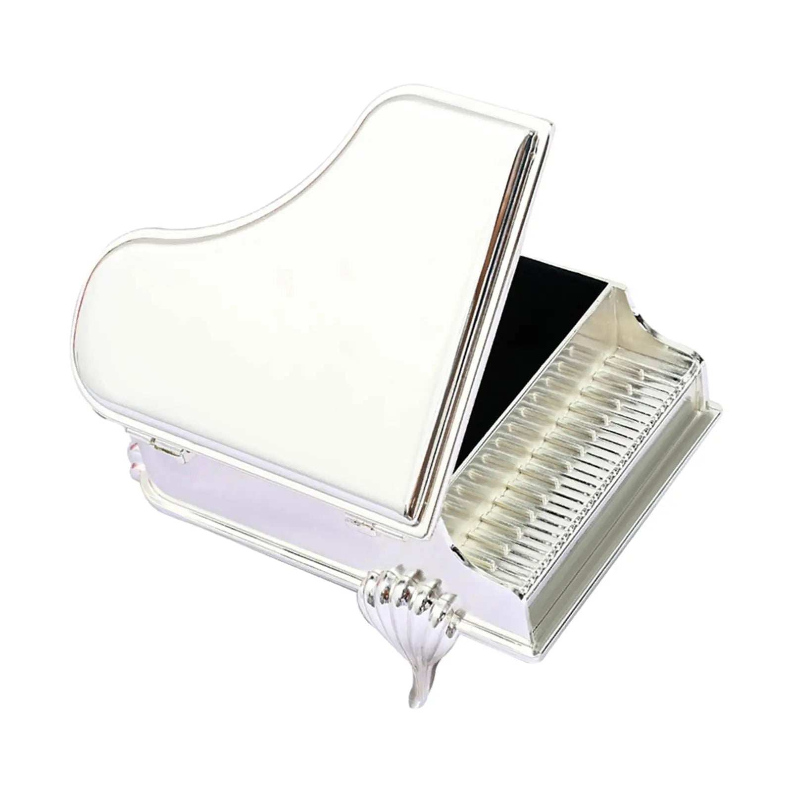 Silver Color Piano Shape Jewelry Box