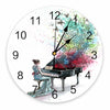 Piano Music Butterfly Wall Clock