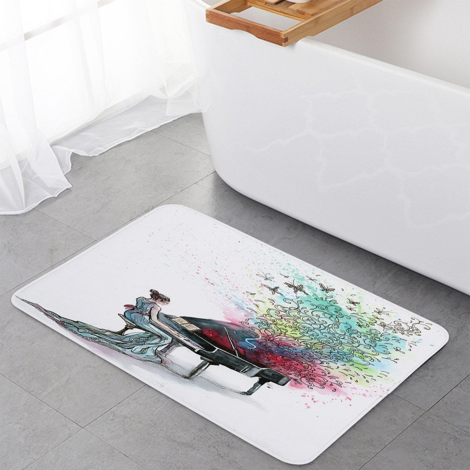 Piano Butterfly Door Mat