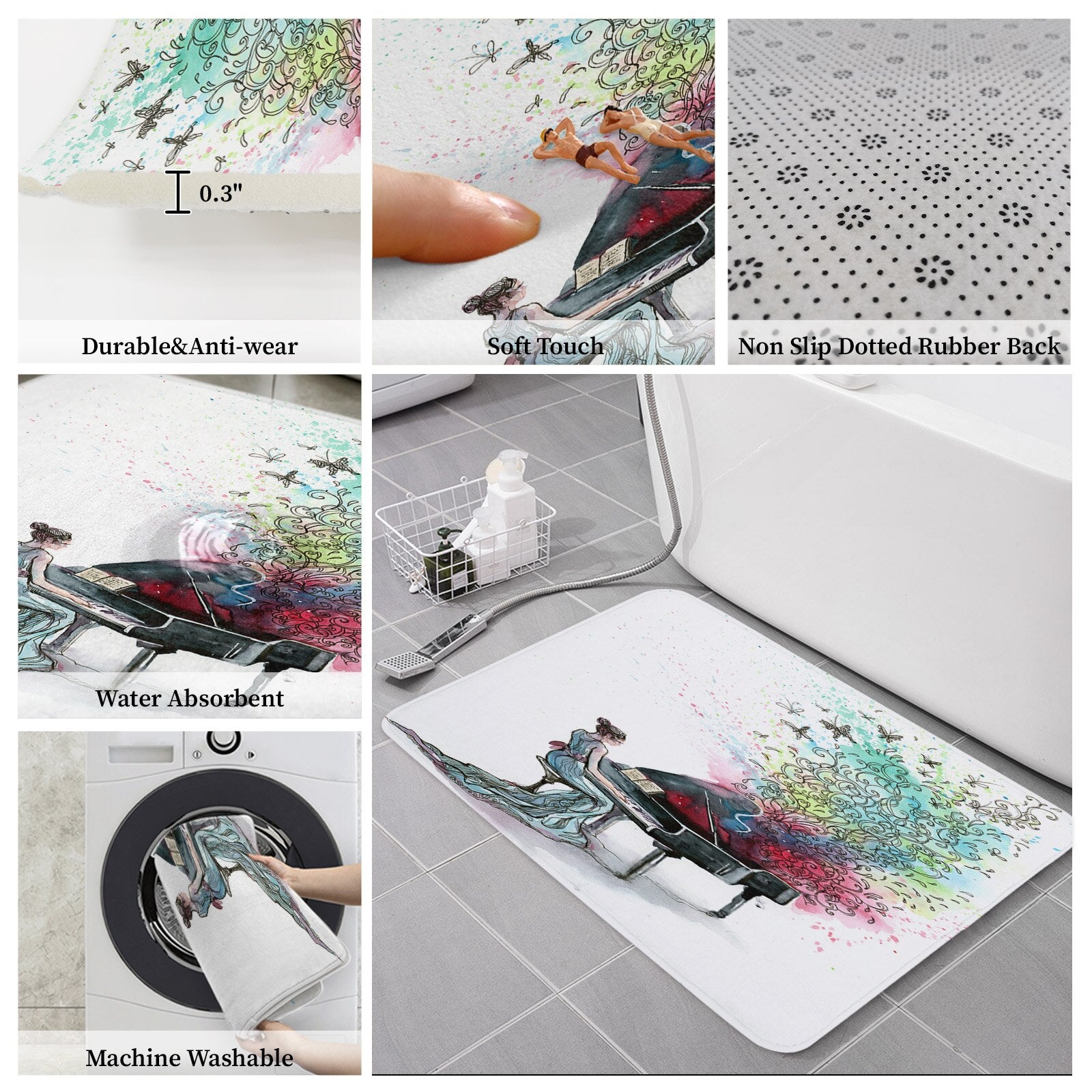 Piano Butterfly Door Mat