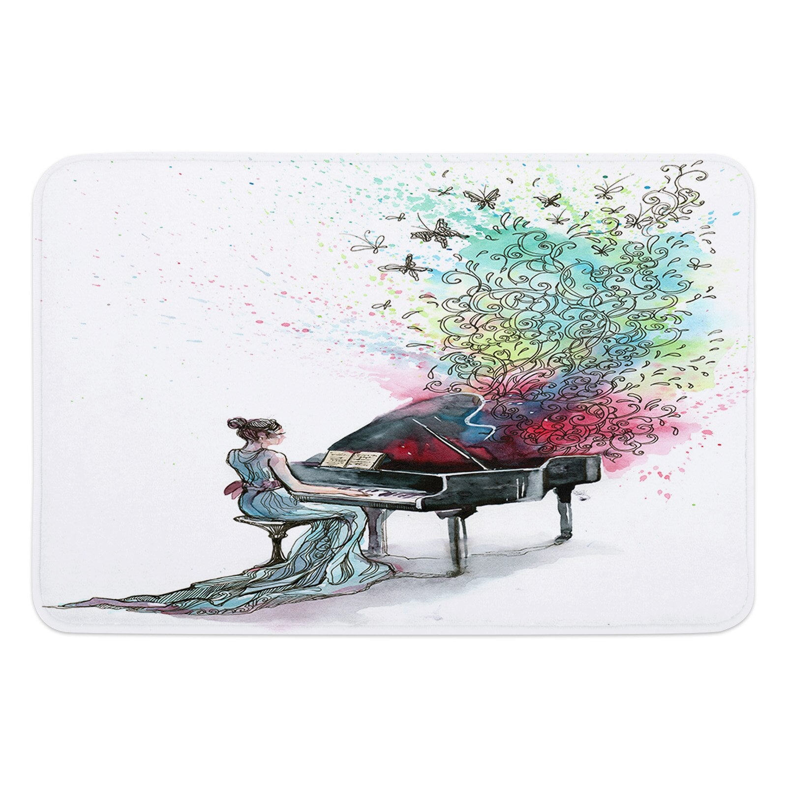 Piano Butterfly Door Mat