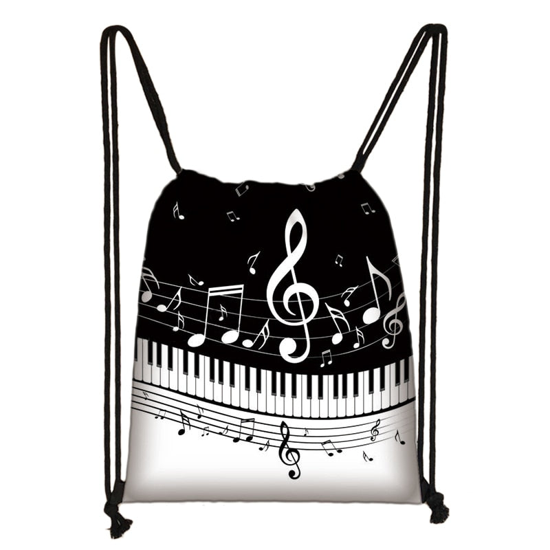 Piano/Guitar/Music Notes Drawstring Bag