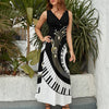 Piano Music Key Bandage Dress