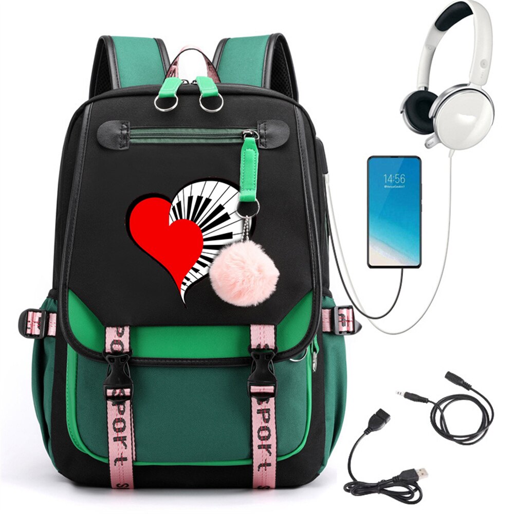 Music Note Heart Backpack