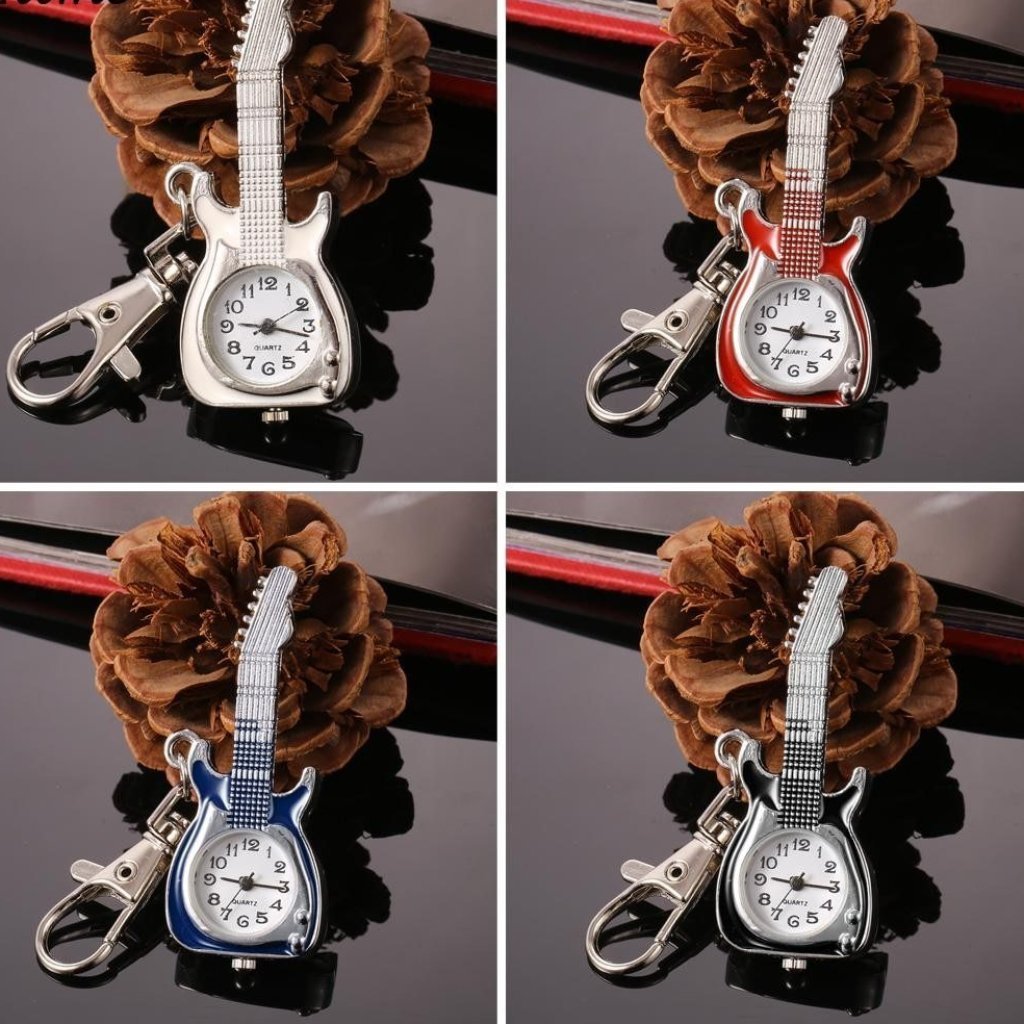 Guitar Pocket Watch Key Chain