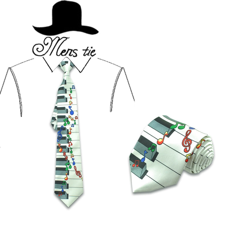 Piano Colorful Music Necktie