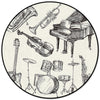 Music Instruments Round Rug