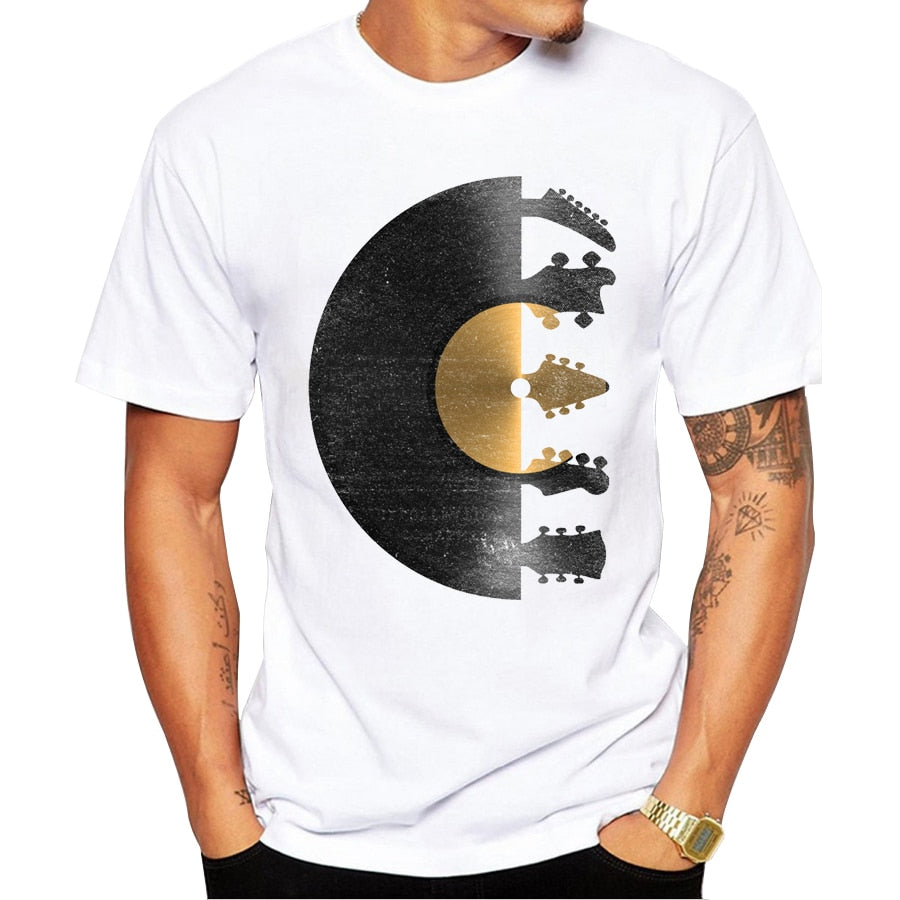 Half Vinyl Guitars Design T-shirt
