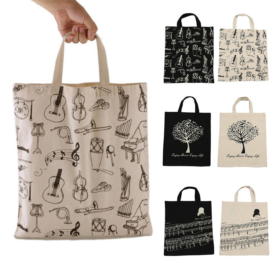 Free - Musical Instruments Linen Handbags