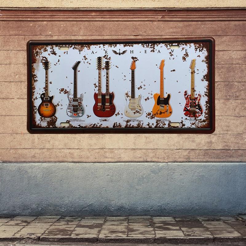 Guitars Vintage Wall Plate Poster