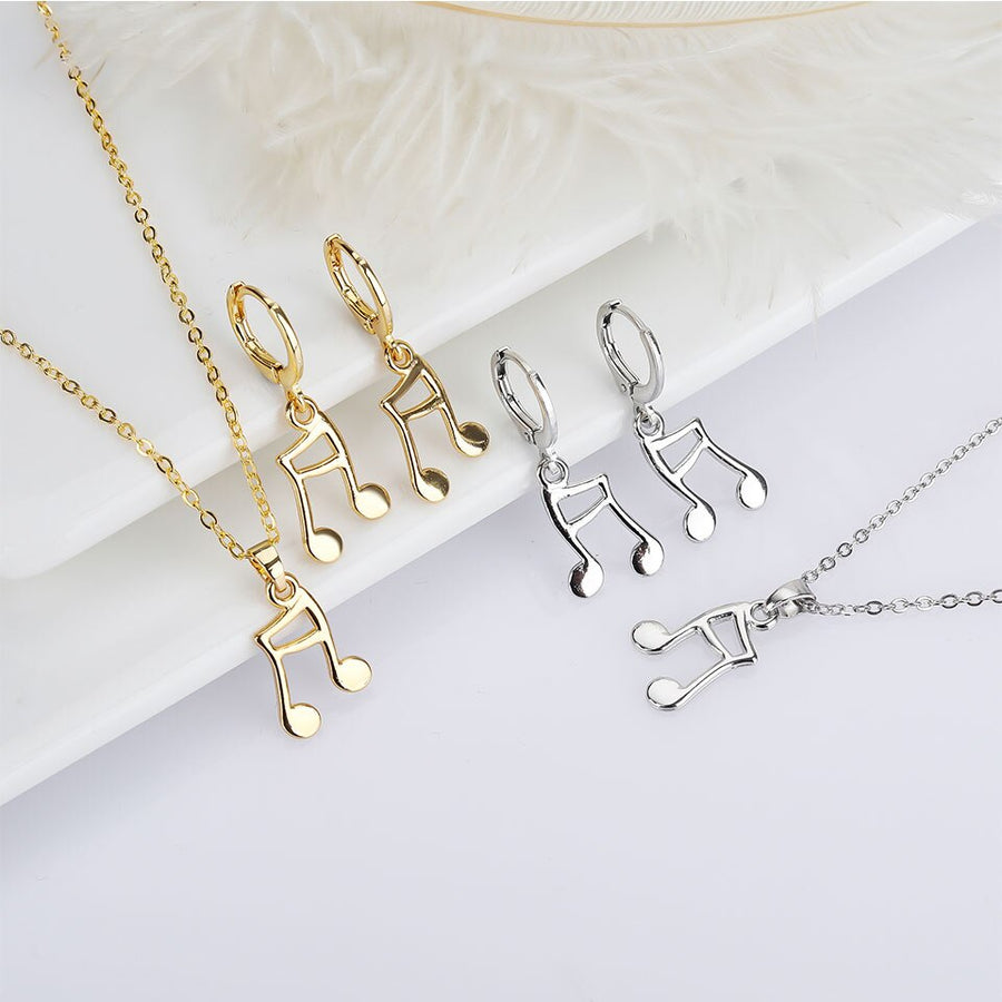 Elegant Music Note Drop Earrings