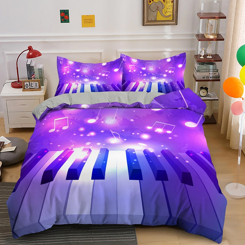 Colorful Piano Keyboard Bedding Set