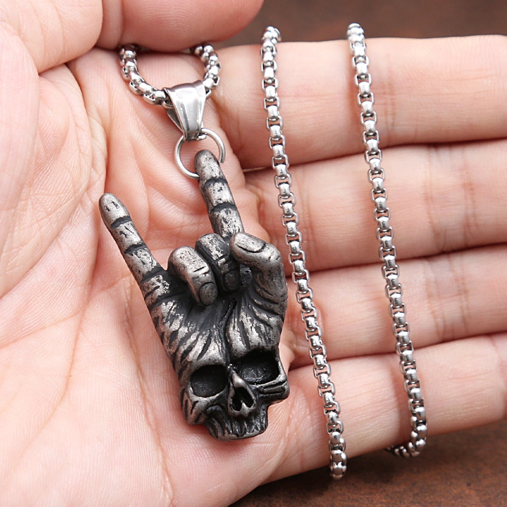 Skull Rock N Roll Necklace