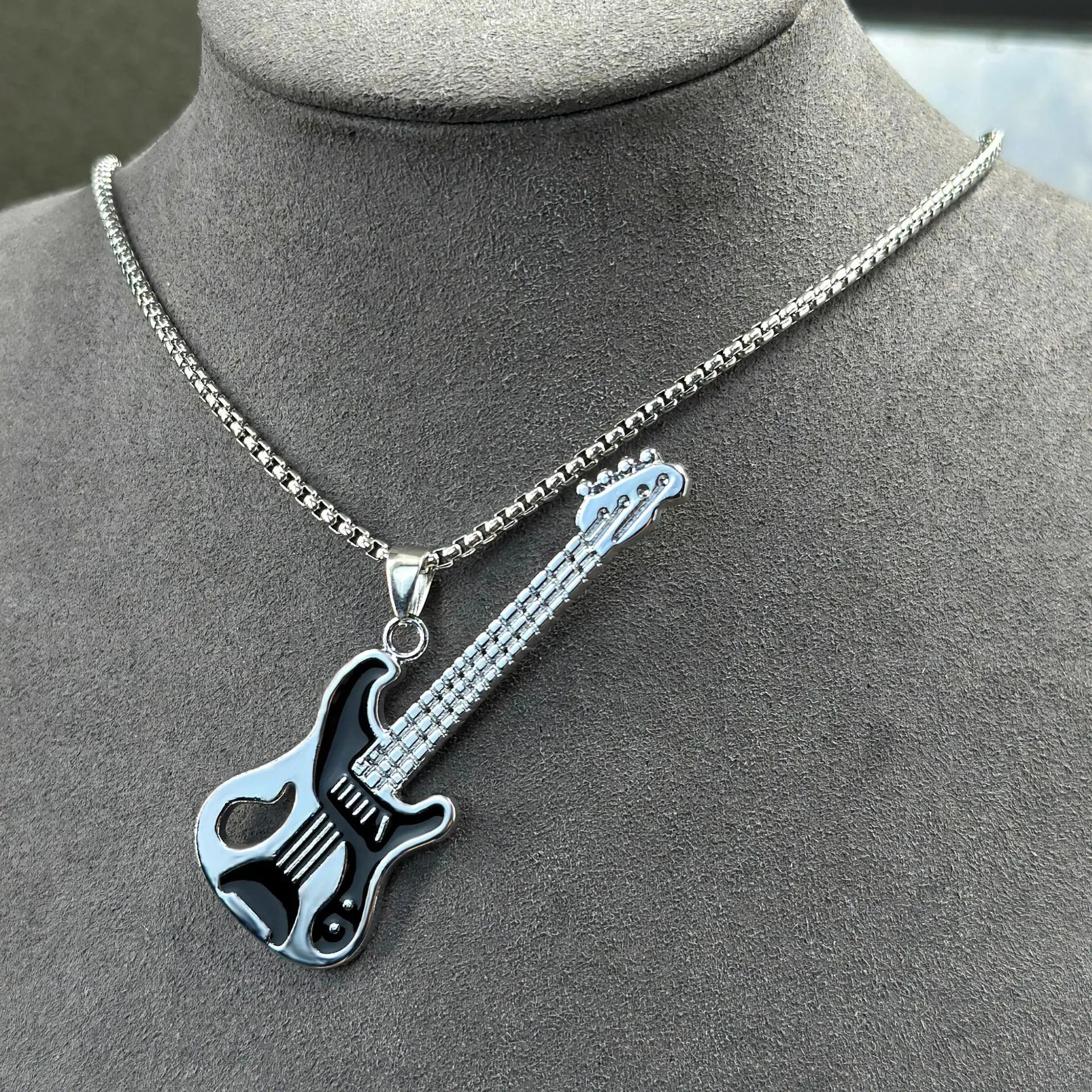 Punk Guitar Hollow Necklace