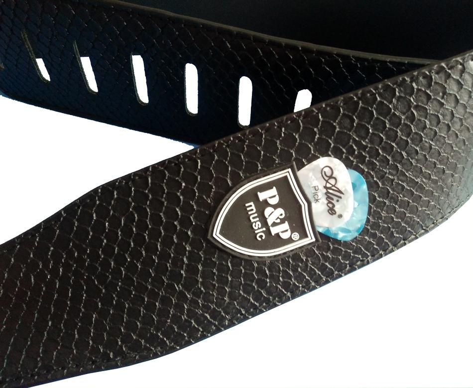 Python Skin Electric Guitar Leather Strap
