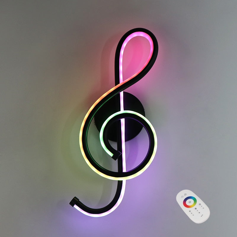 RGB Music Notes Wall Light