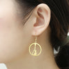 Electric Guitar Round Earrings