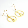 Electric Guitar Round Earrings