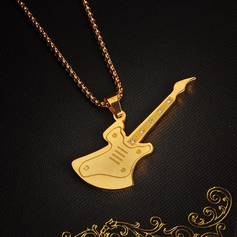 Electric Guitar Antique Necklace