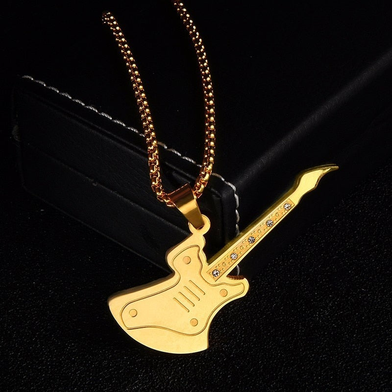 Electric Guitar Antique Necklace