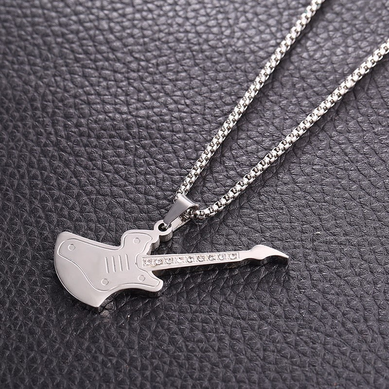 Electric Guitar Antique Necklace