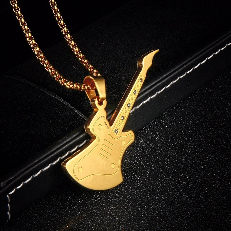 Electric Guitar Antique Necklace
