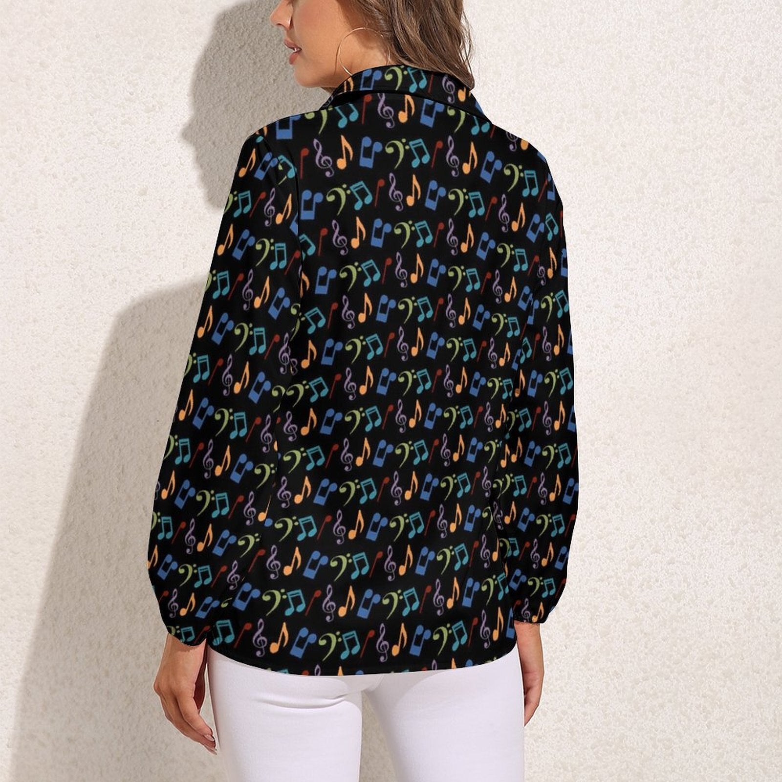 Music Notes Loose Blouse Shirt