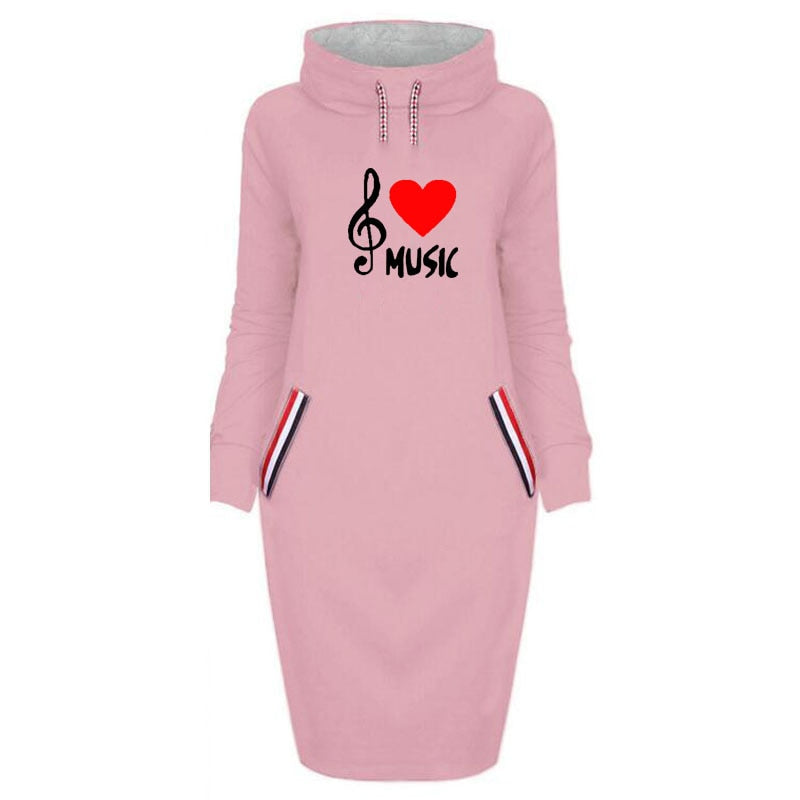Red Heart Music Notes Dress