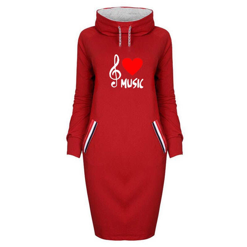 Red Heart Music Notes Dress