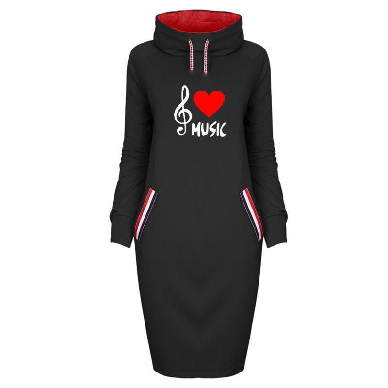 Red Heart Music Notes Dress
