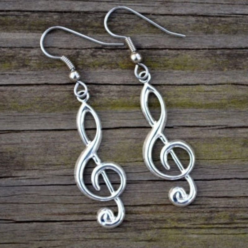 Free - Silver Music Notes Earrings