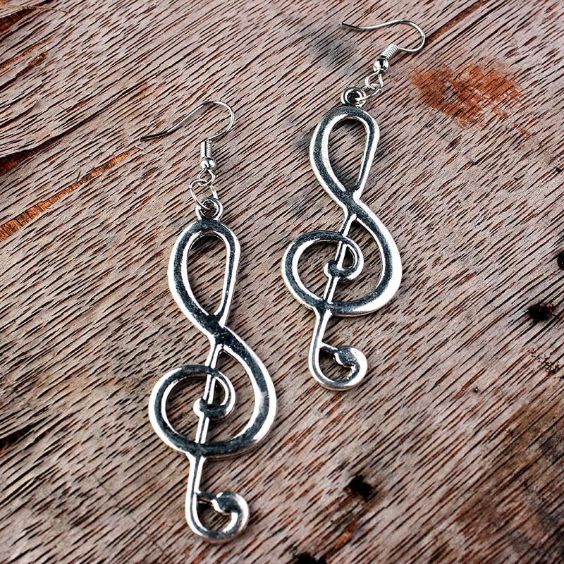 Silver Music Notes Earrings