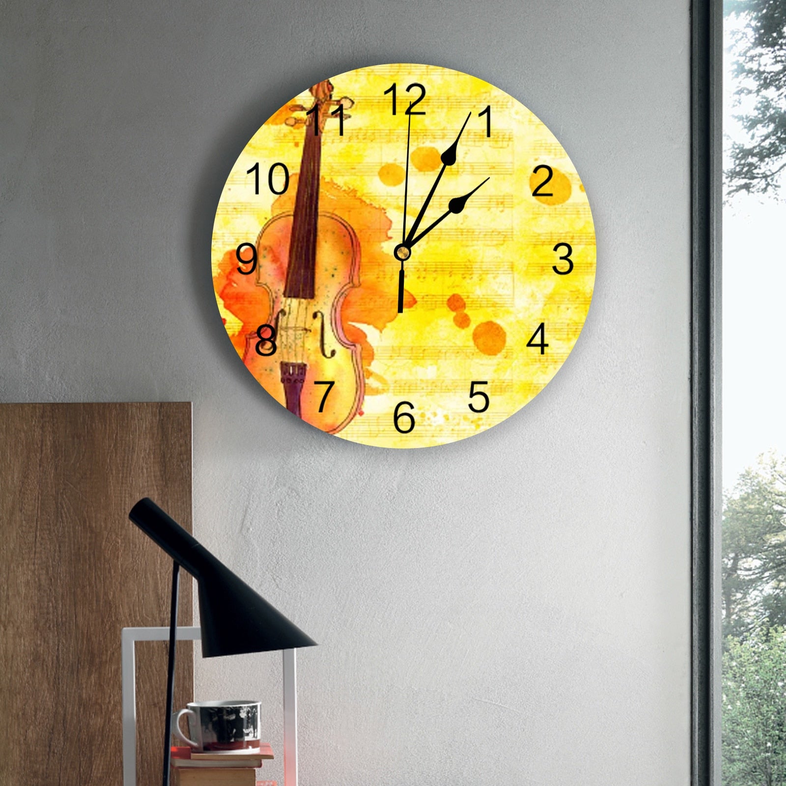 Music Sheet Violin Wall Clock