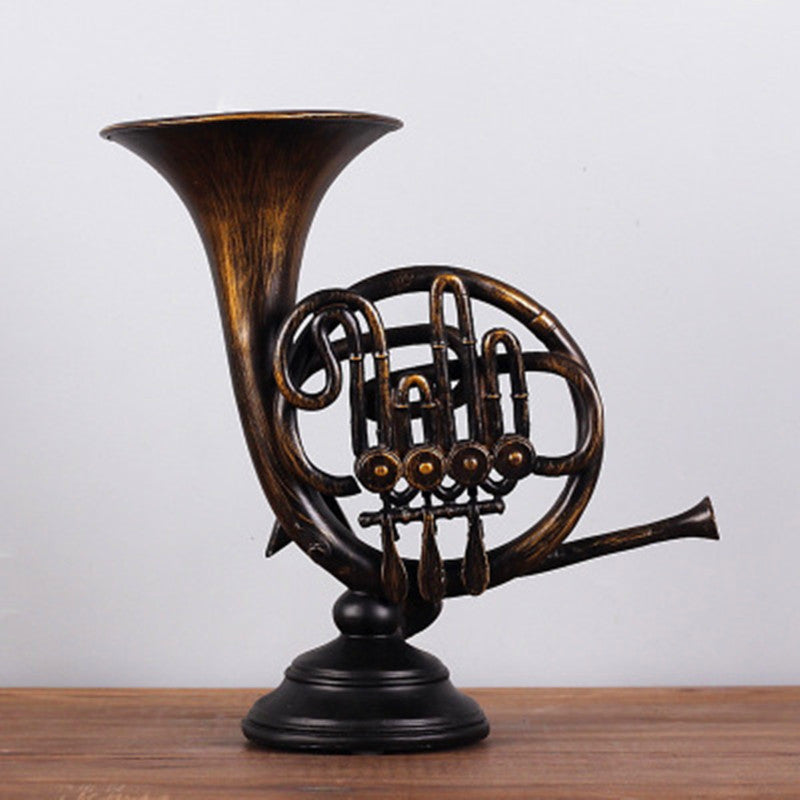 Retro French Horn Sculpture
