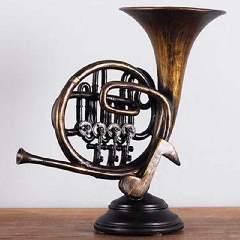 Retro French Horn Sculpture