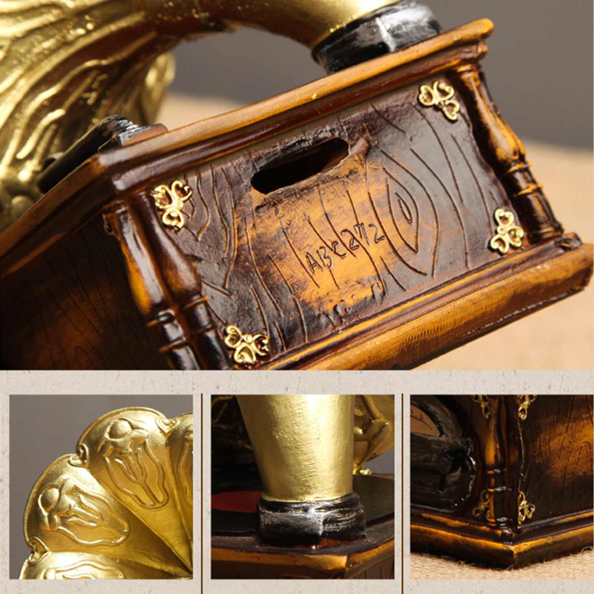 Retro Gramophone Music Box Ornament