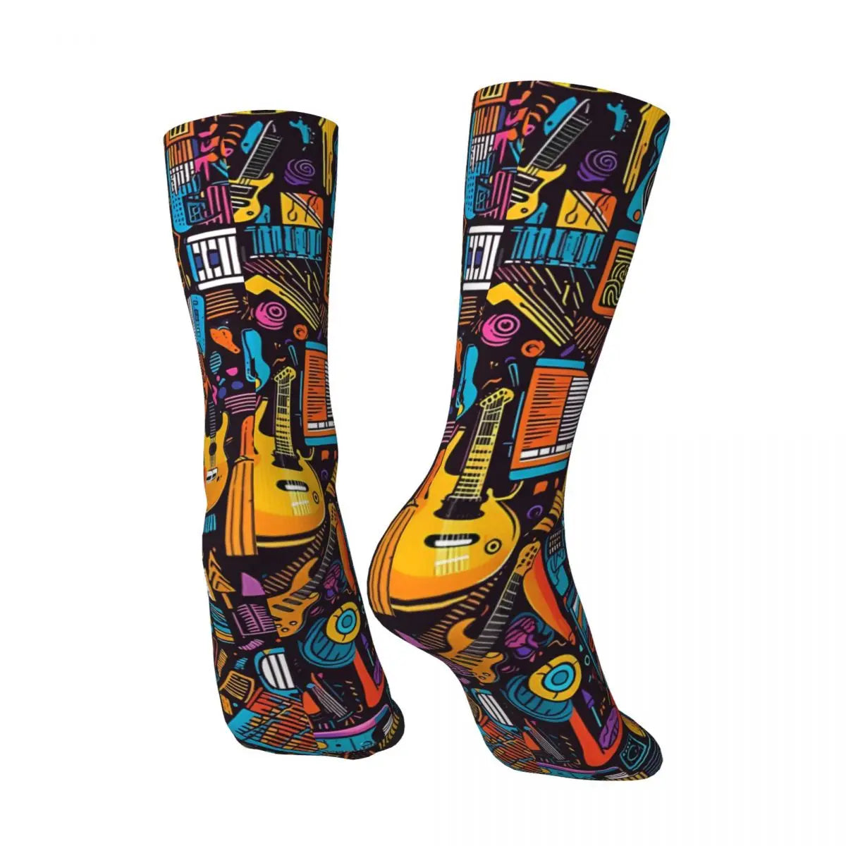 Retro Guitar Crew Socks