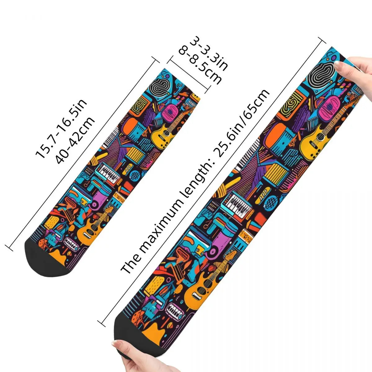 Retro Guitar Crew Socks