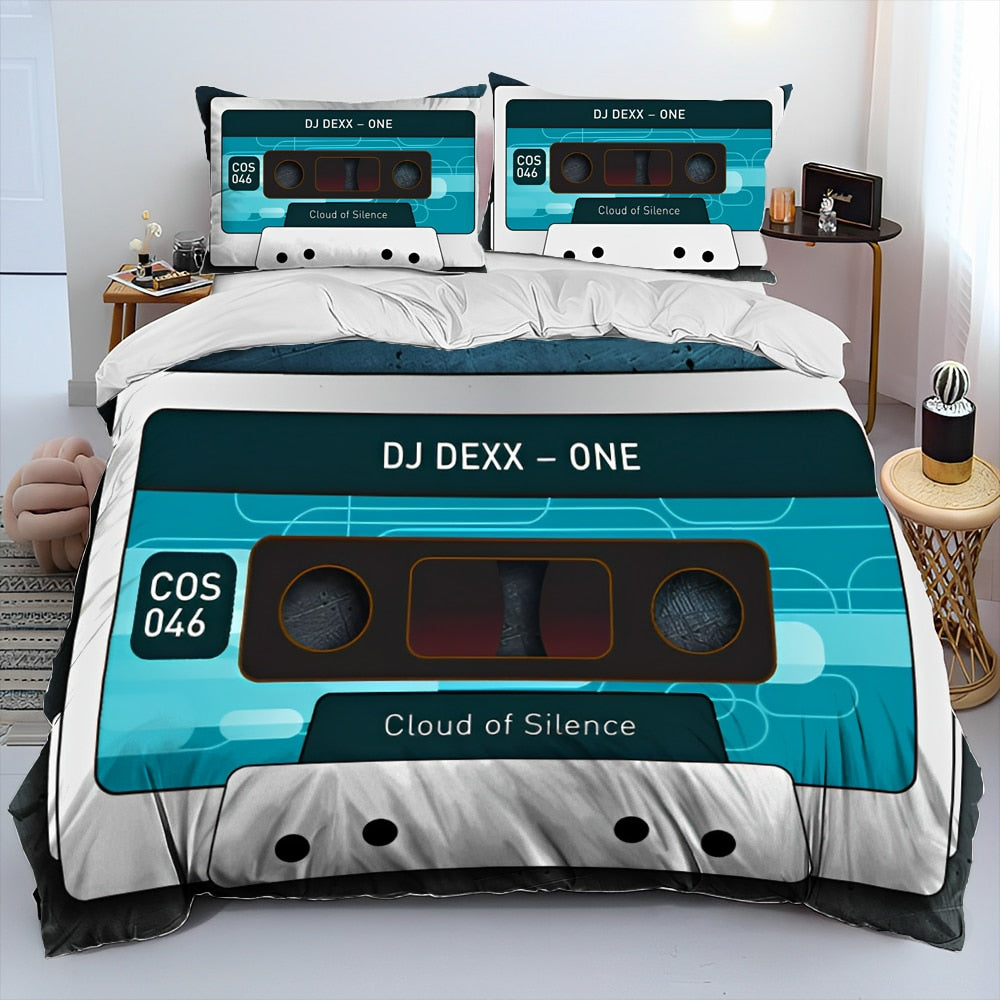 Retro Music Cassette Bedding Set