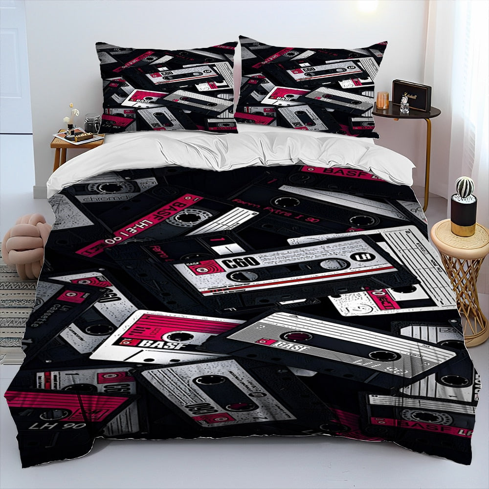 Retro Music Cassette Bedding Set