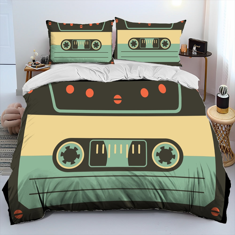 Retro Music Cassette Bedding Set