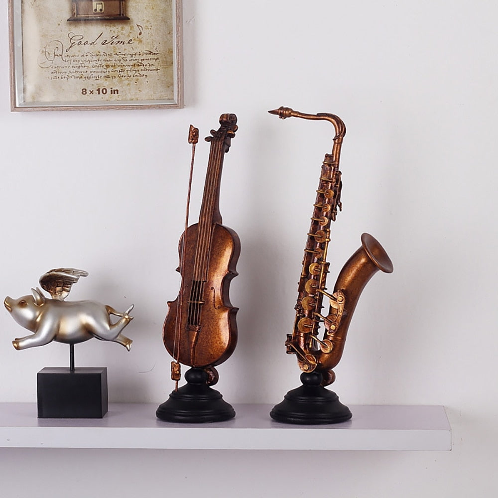 Retro Music Statue Figurine