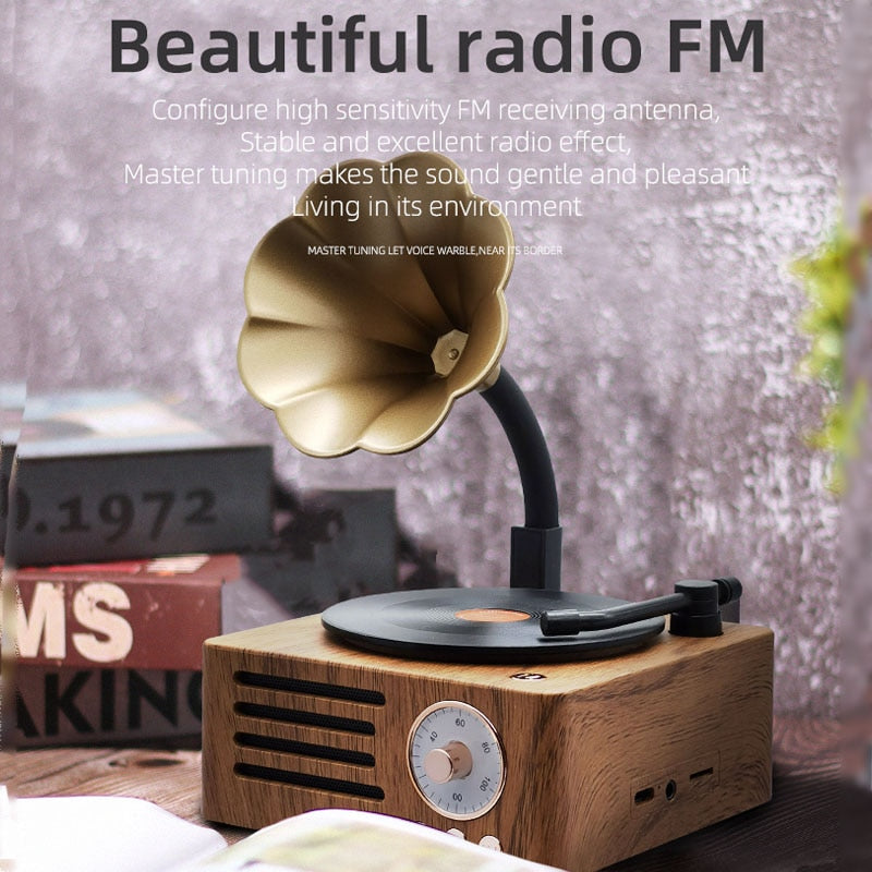 Retro Gramophone Radio Bluetooth Speaker