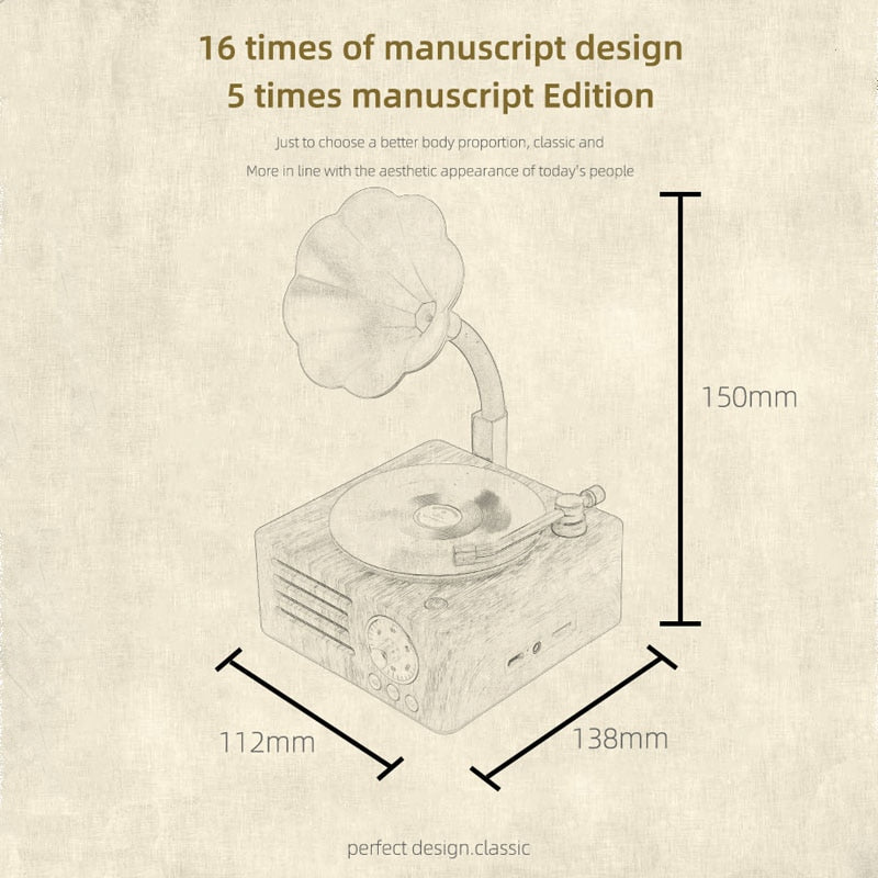Retro Gramophone Radio Bluetooth Speaker