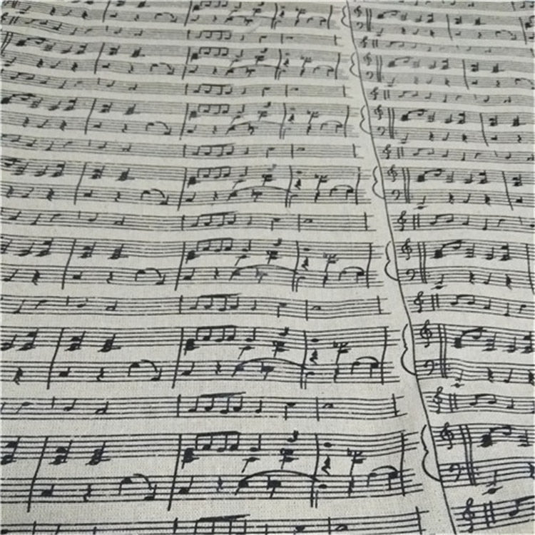 Music Sheet Cotton Linen Fabric