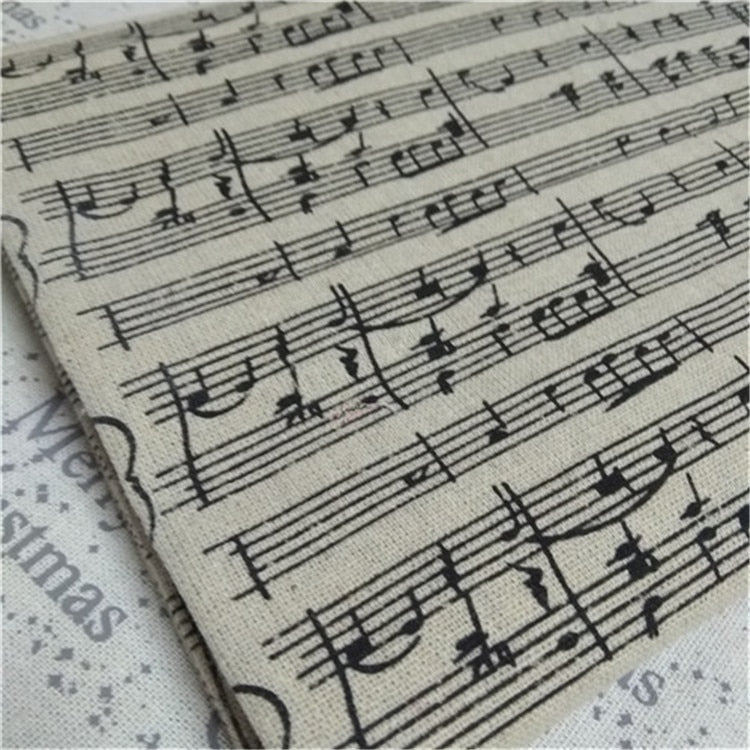 Music Sheet Cotton Linen Fabric