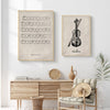 Retro Violin Piano Sheet Poster